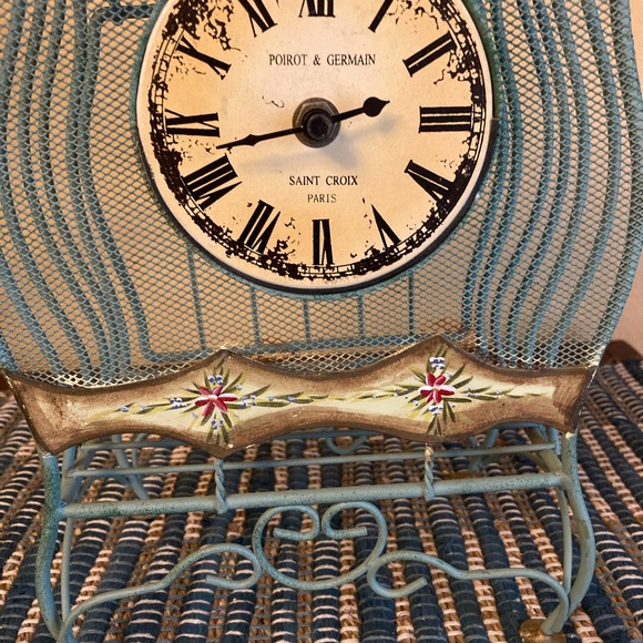 Green Metal Caged Clock - Picture 4 of 13